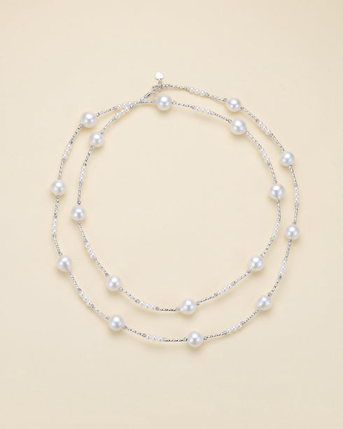 32-Inch Freshwater Pearl Beaded Spacers Necklace